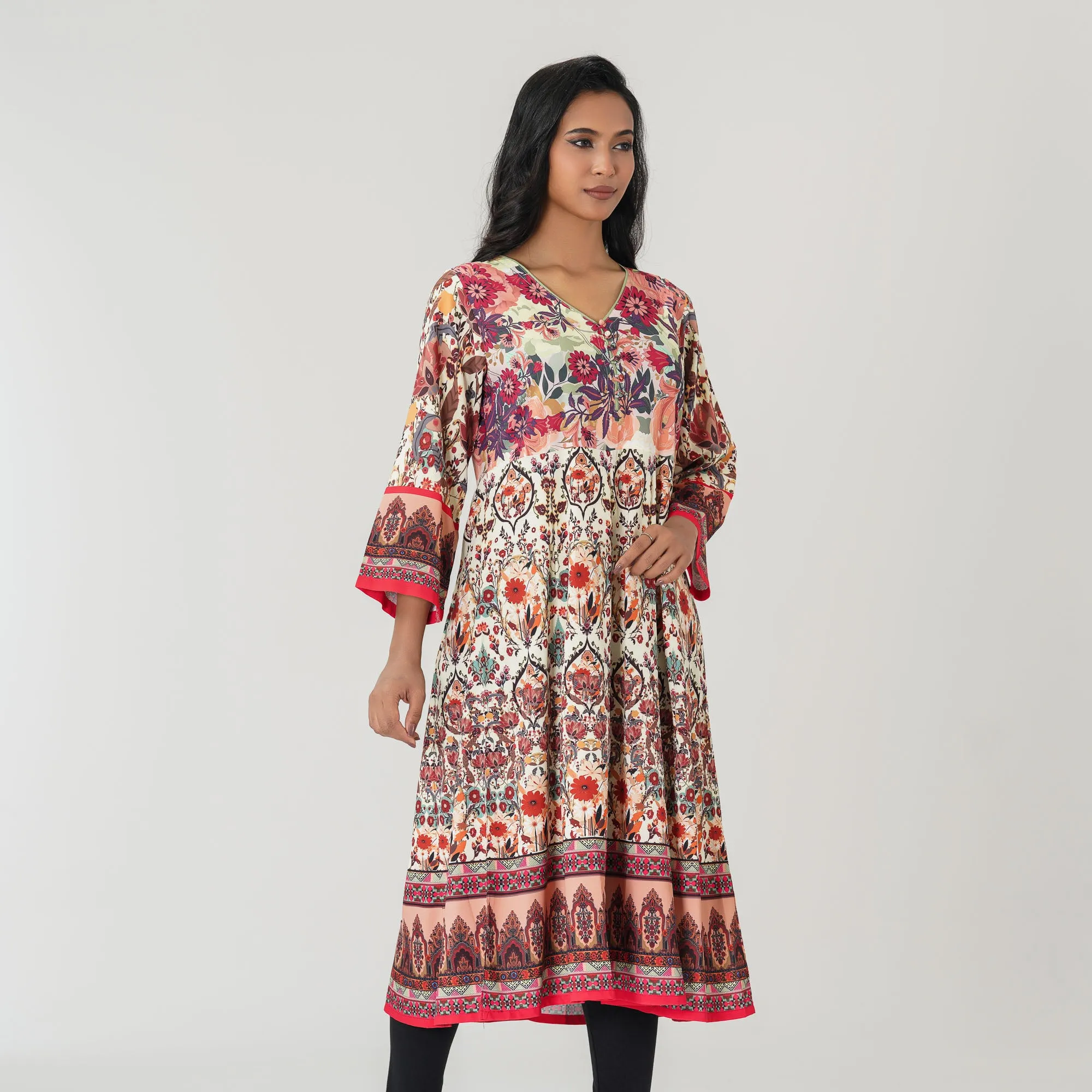 Womens Printed Anarkali Kurti