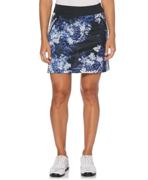 Womens Stretch Brush Stroke Print Skort