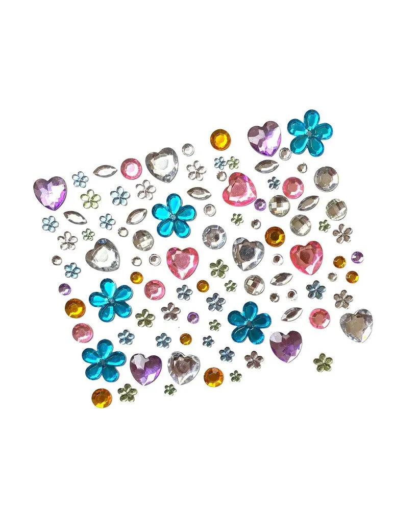 Woodstock Multicolor Pastel Crystal Face Jewels