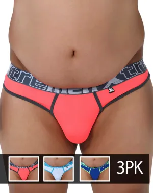 Xtremen 91031x-3 3pk Thongs Fuchsia-white-blue