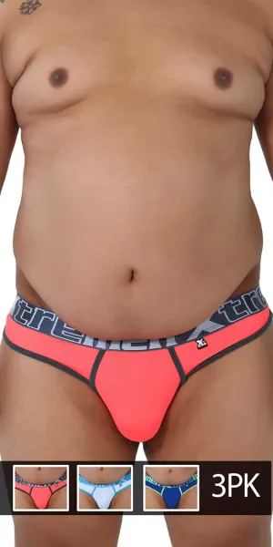 Xtremen 91031x-3 3pk Thongs Fuchsia-white-blue