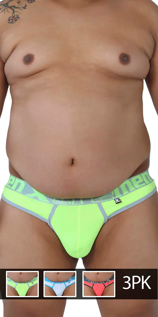 Xtremen 91031x-3 3pk Thongs Green-white-fuchsia
