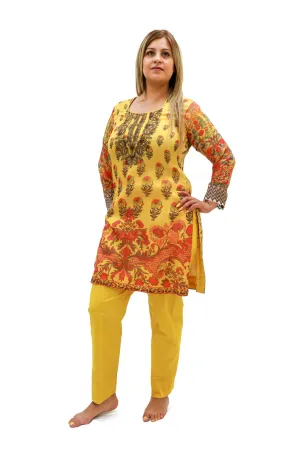 Yellow Chiffon Salwar Kameez - Khaddi Suit