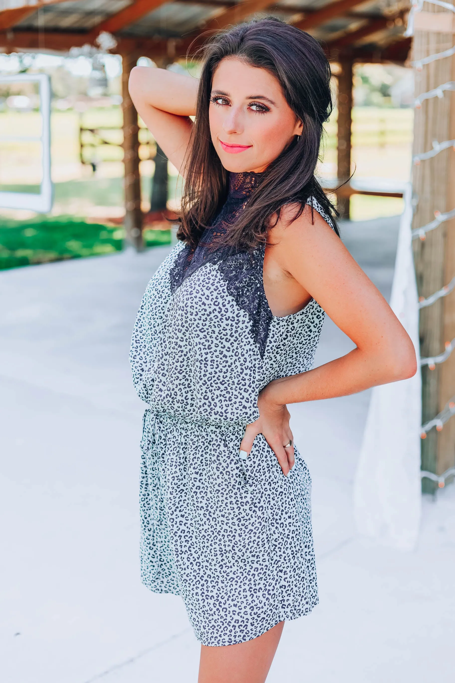 You're Priceless Victorian Romper  -  Sage