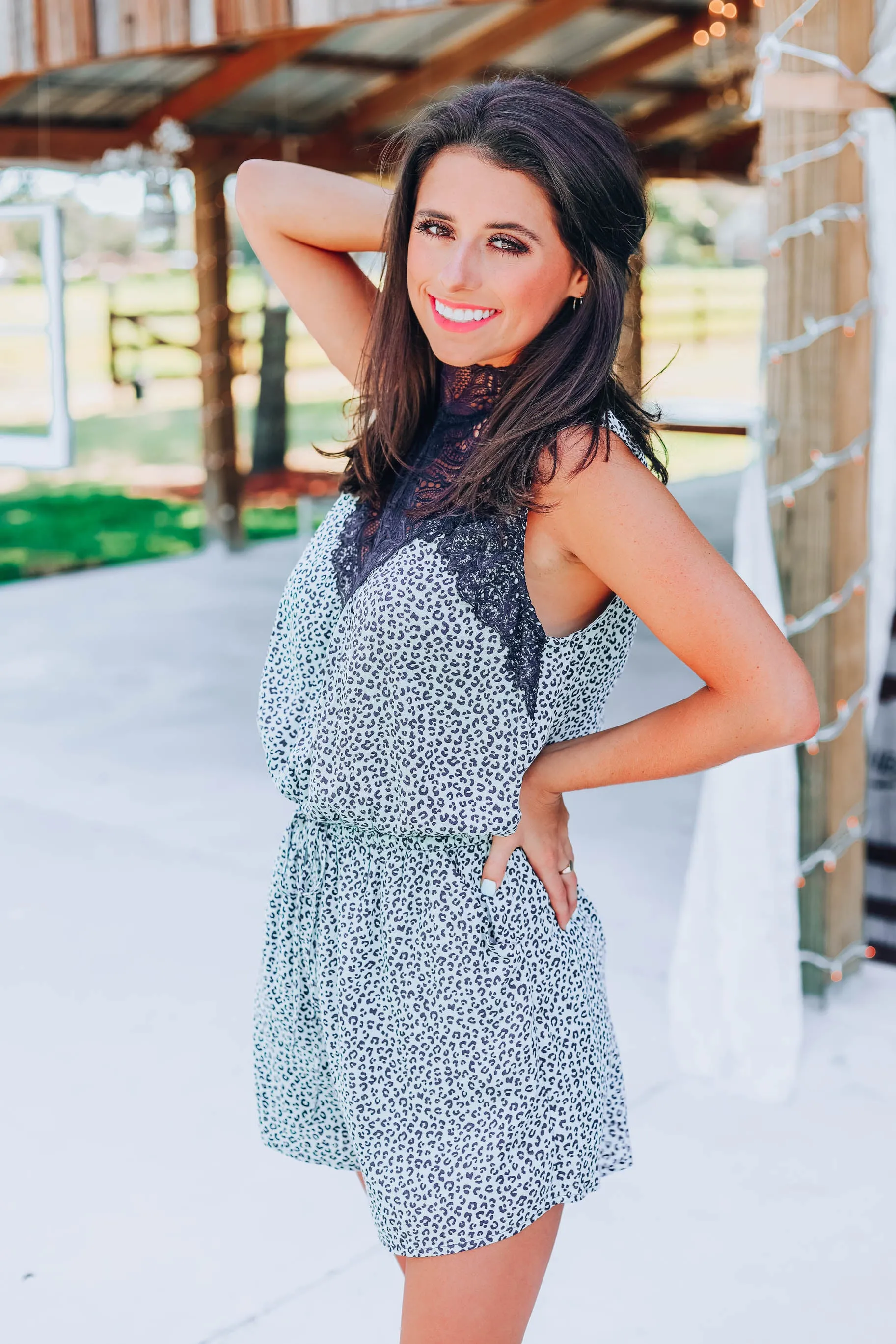 You're Priceless Victorian Romper  -  Sage