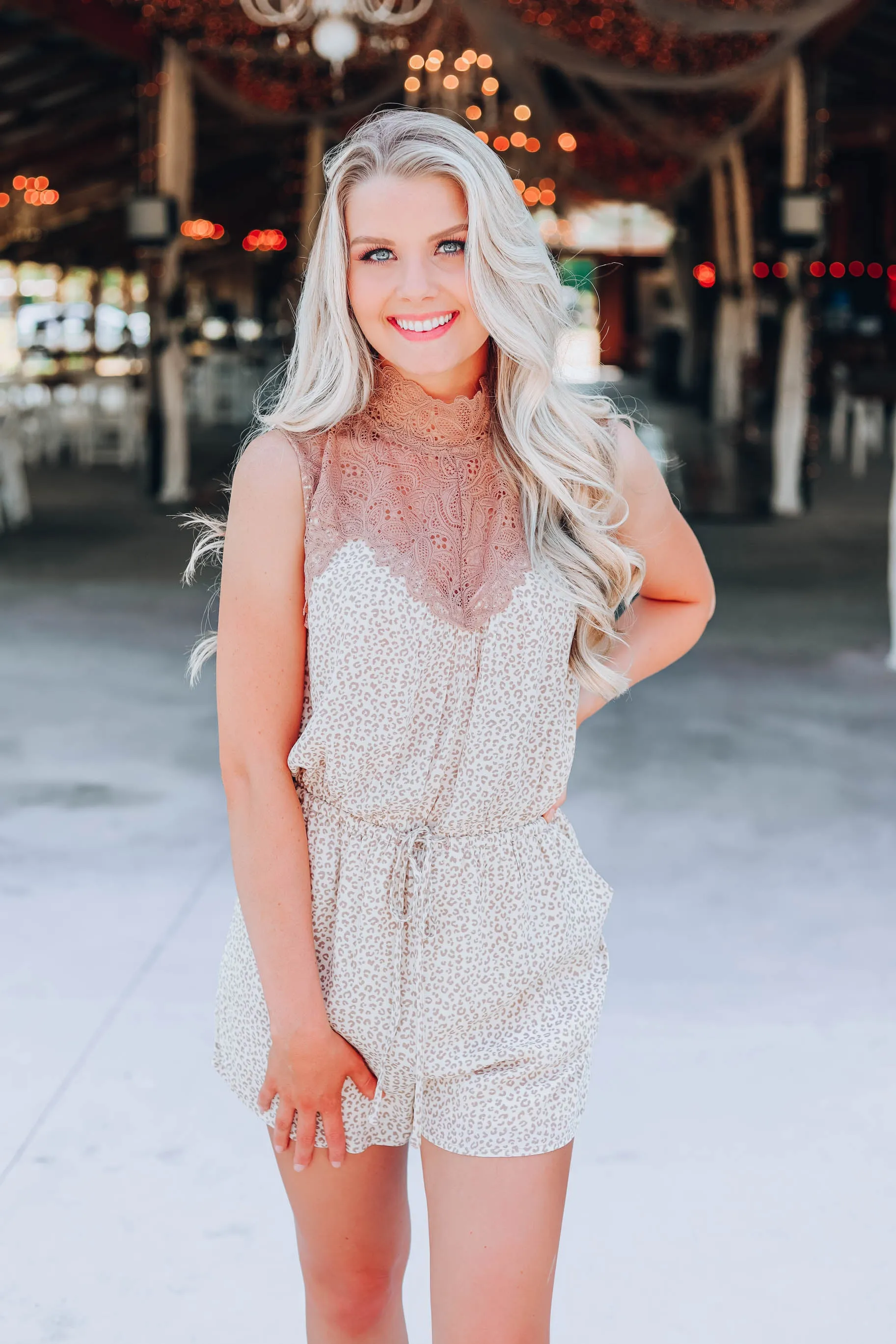 You're Priceless Victorian Romper - Taupe