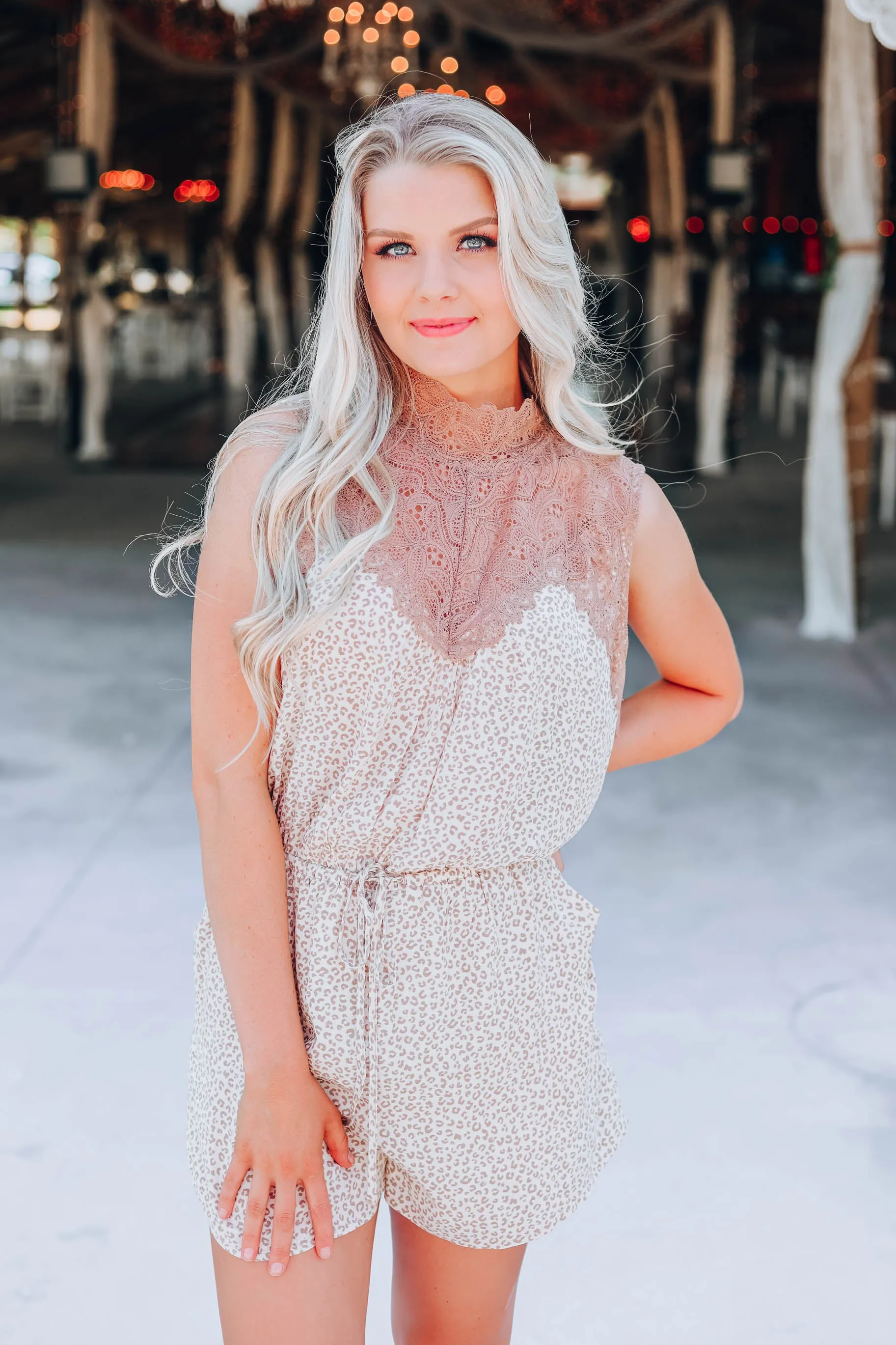 You're Priceless Victorian Romper - Taupe