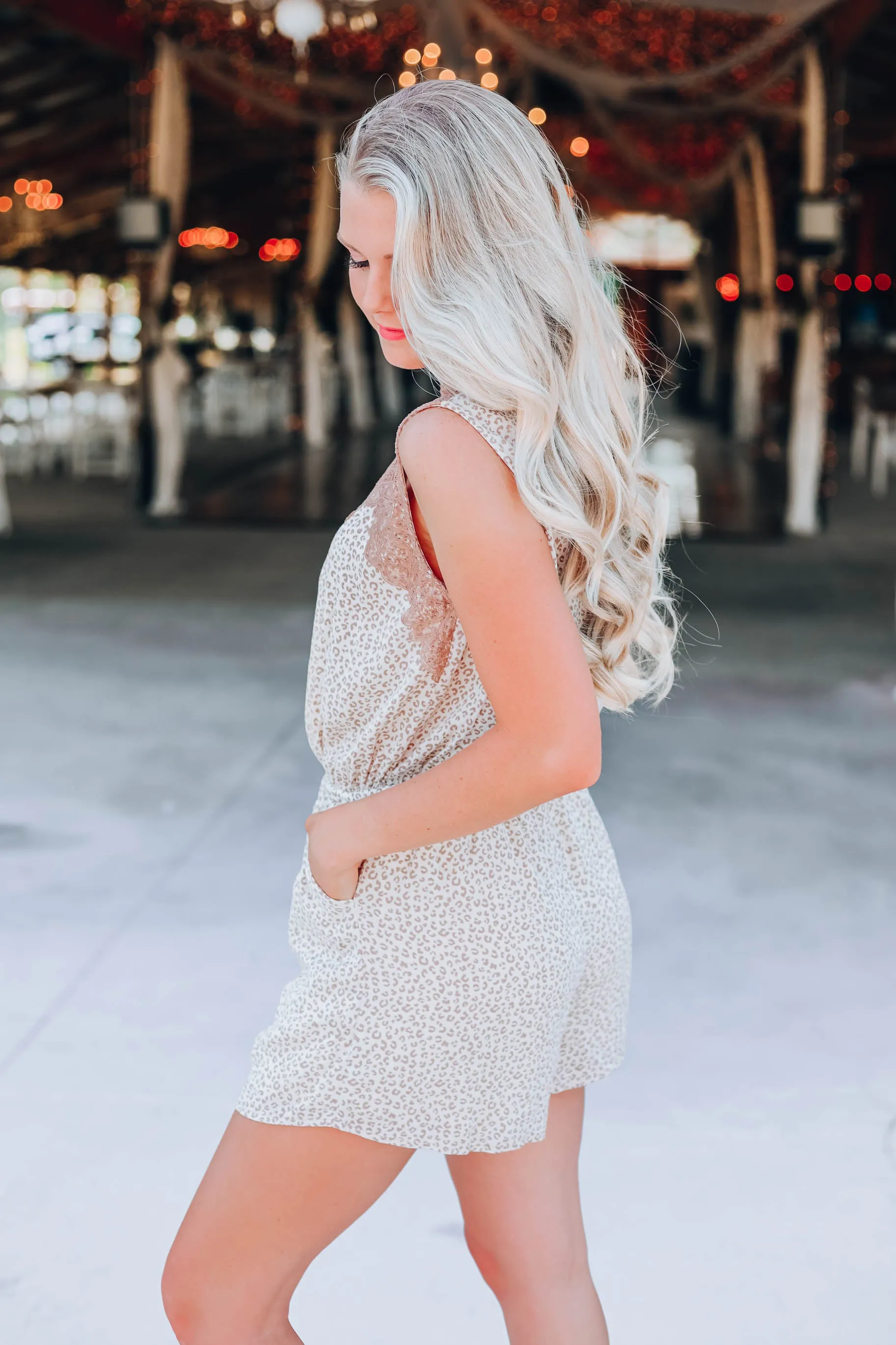 You're Priceless Victorian Romper - Taupe