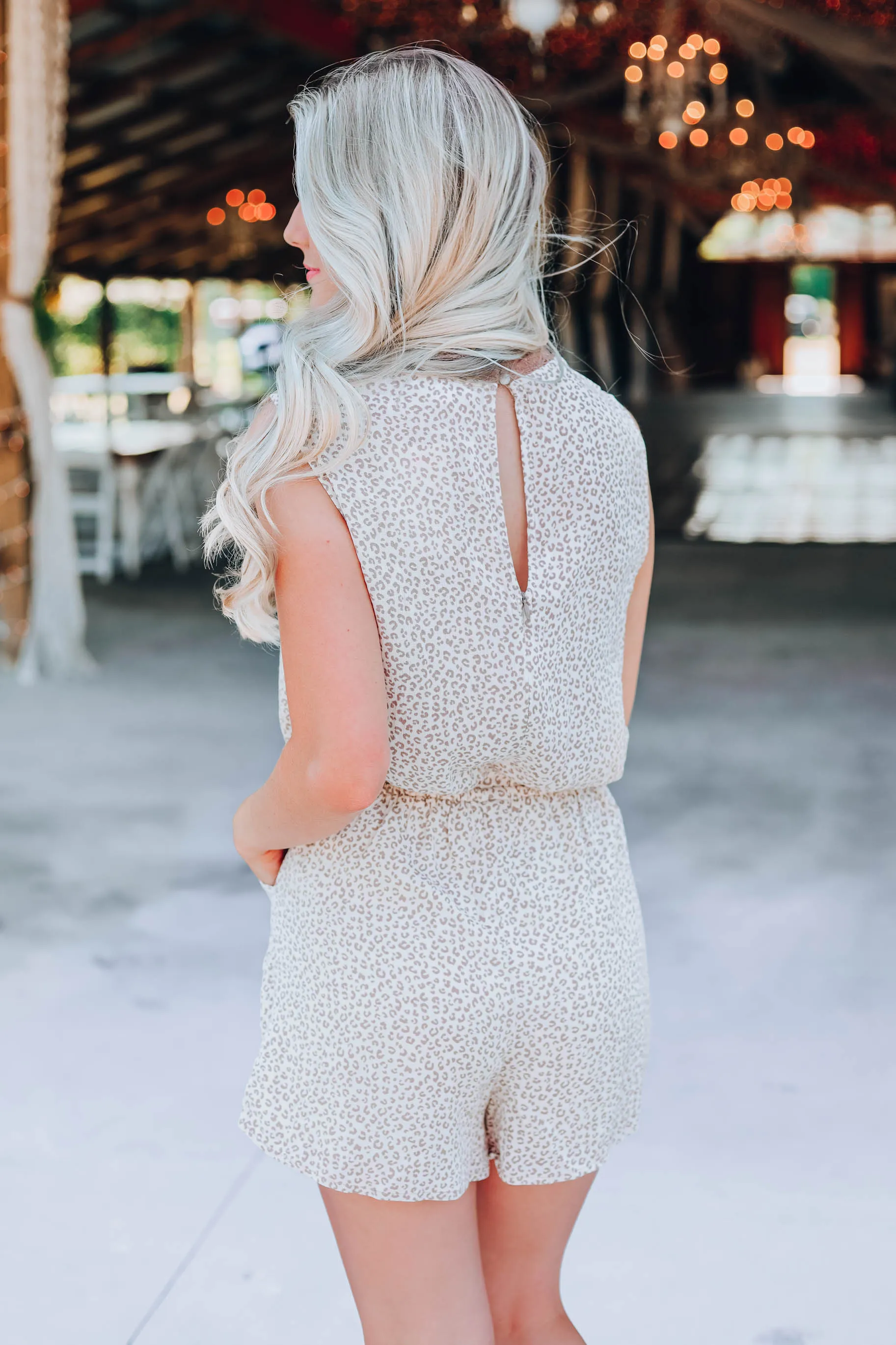 You're Priceless Victorian Romper - Taupe