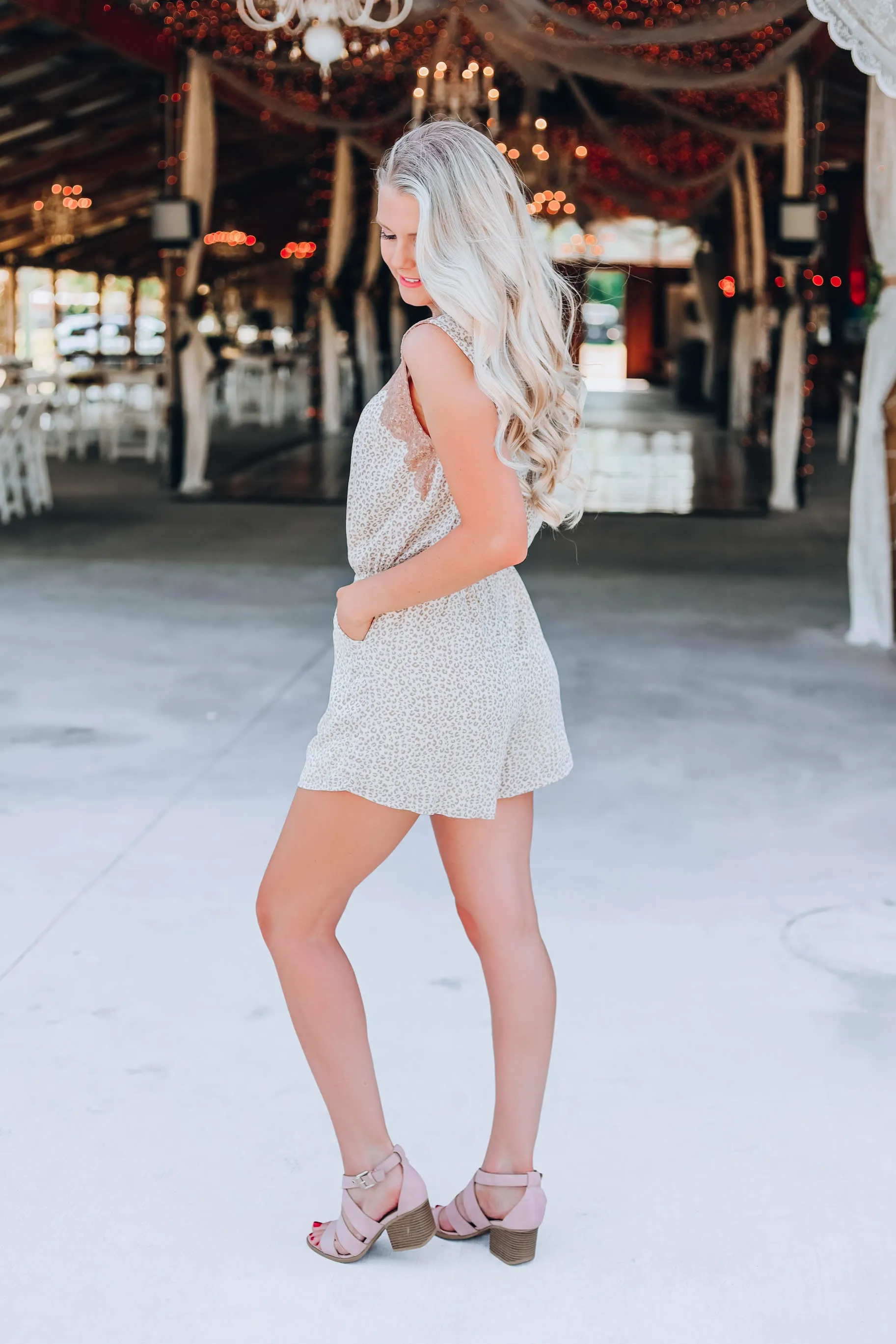 You're Priceless Victorian Romper - Taupe