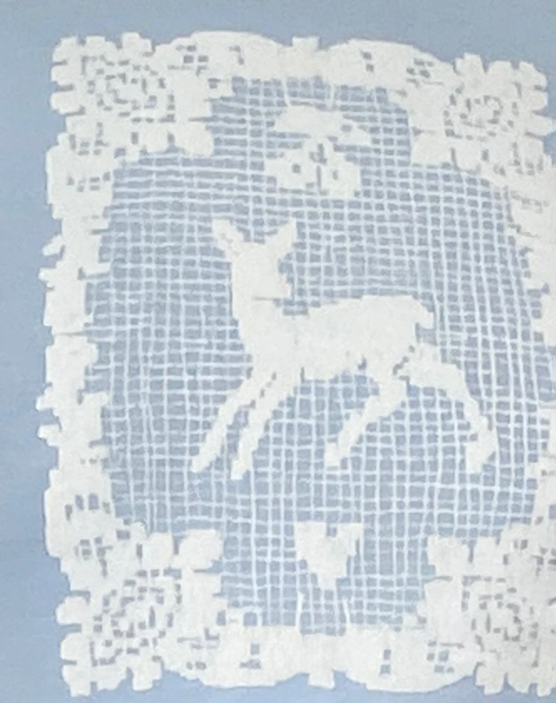 Zagy Short Sleeve Tee in Powder Blue with Deer Motif