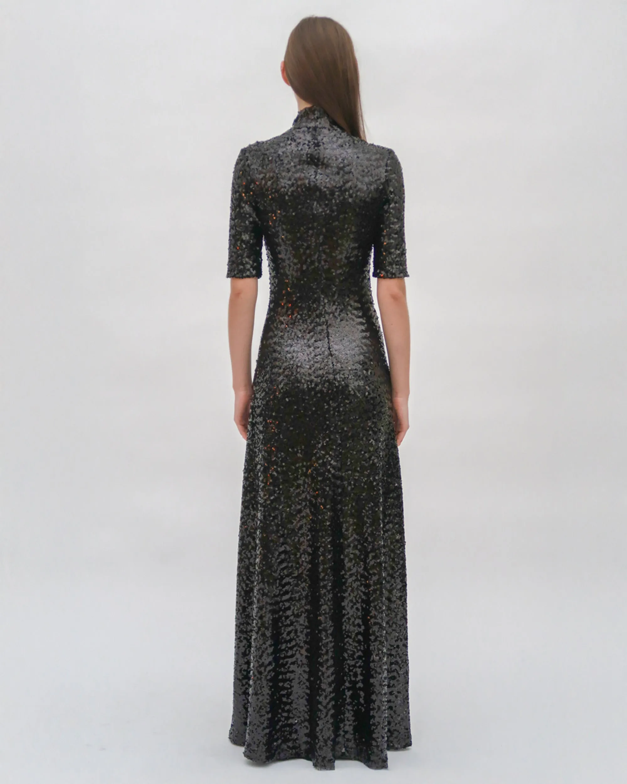 ZIP UP TURTLENECK GOWN