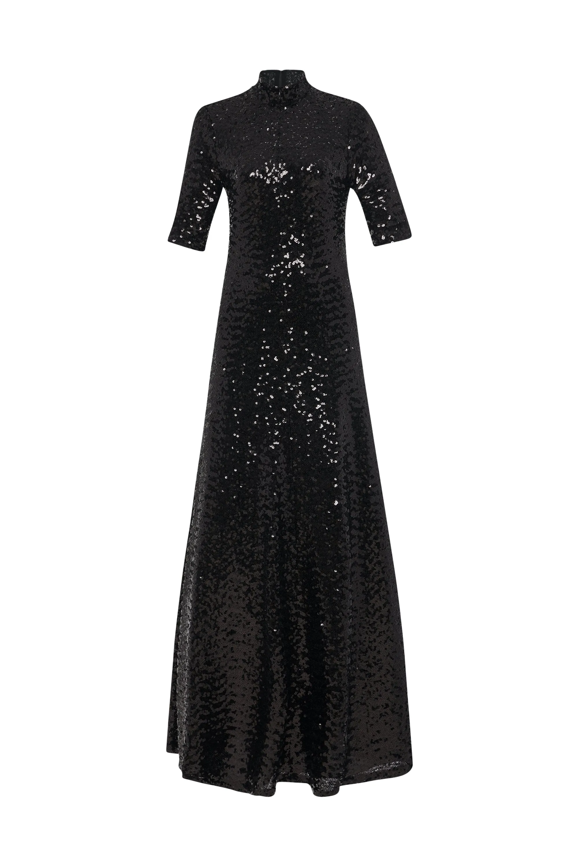 ZIP UP TURTLENECK GOWN